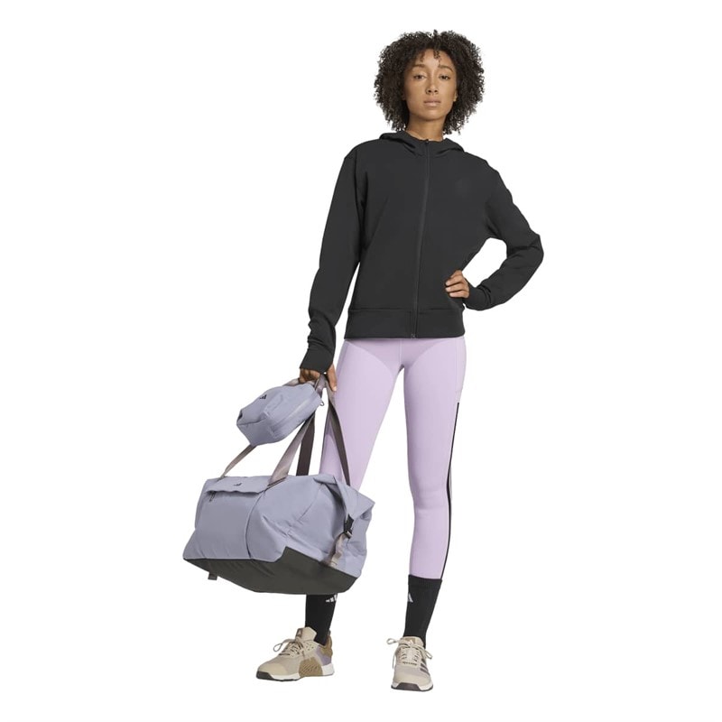 Womens Optime 3 Stripes Leggings Powder Plum - Image 4