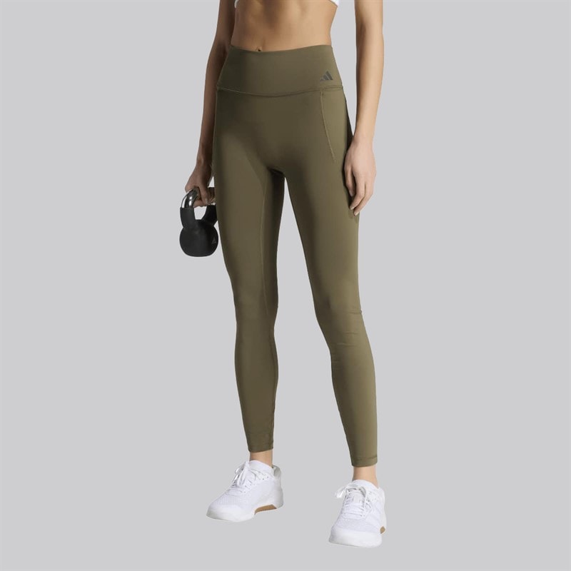 Womens Optime Workout Leggings Olive Strata - Image 1