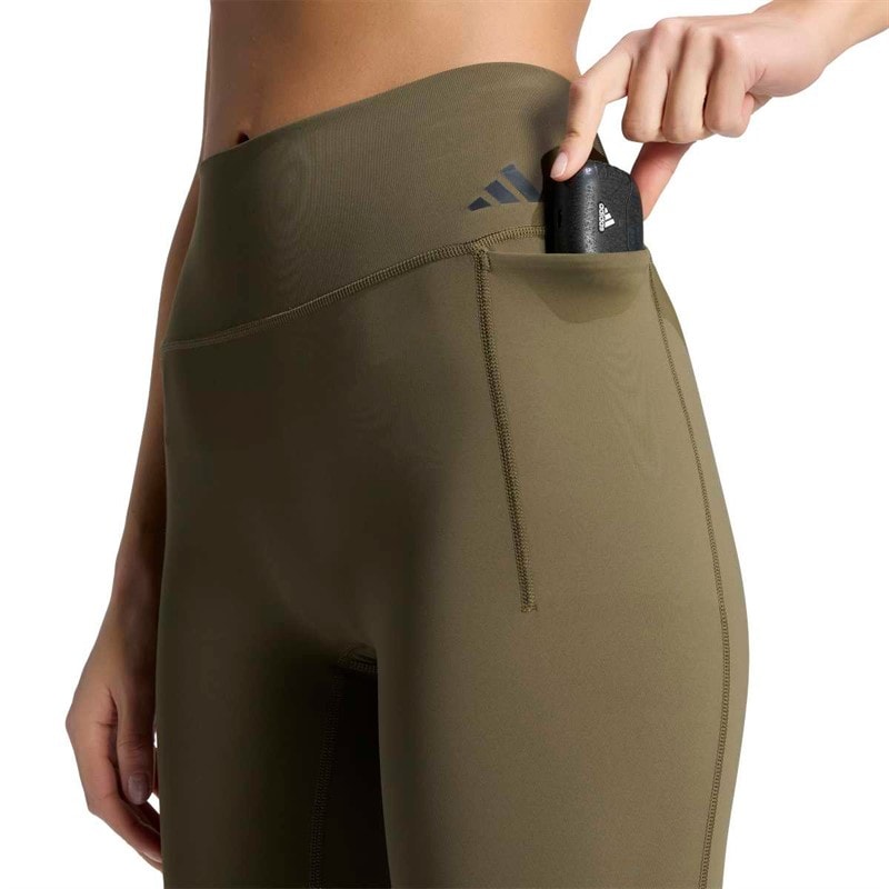 Womens Optime Workout Leggings Olive Strata - Image 3