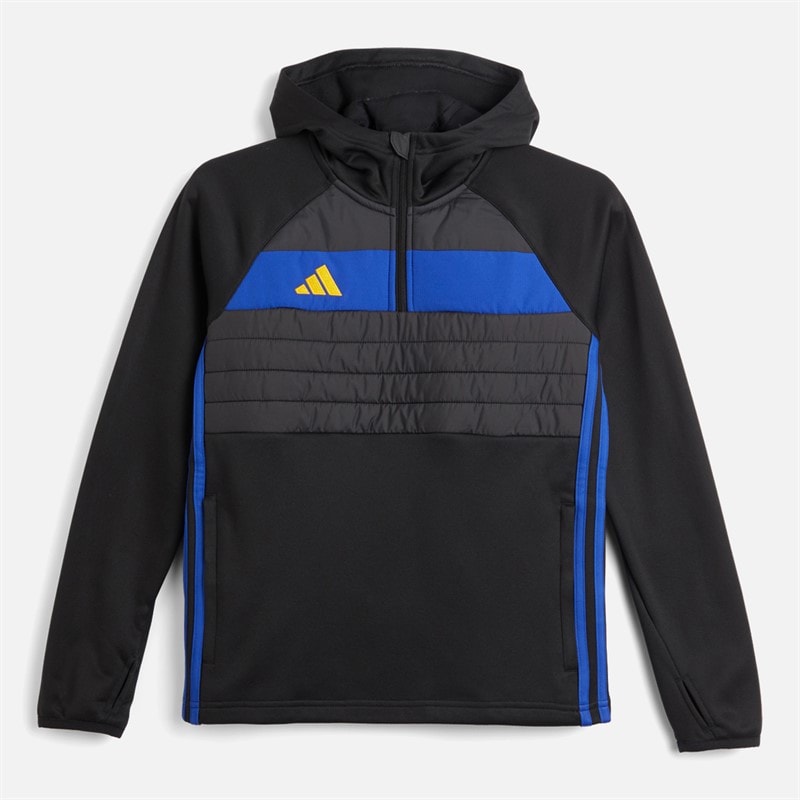 adidas Junior Boys Tiro 25 Essentials Winterized Training Top Black/Semi Lucid Blue/Cream Yellow