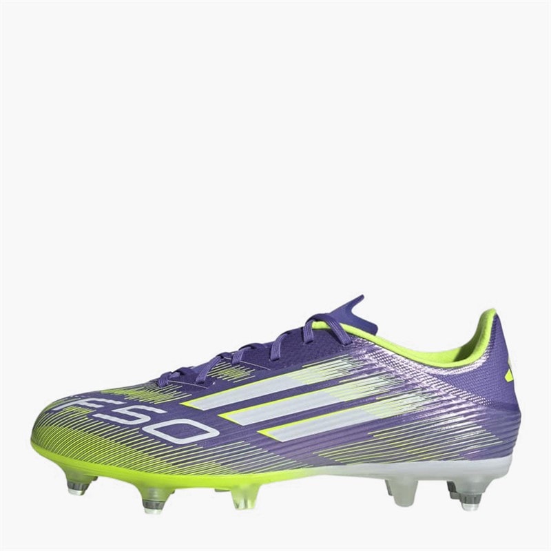 adidas Mens F50 League Radiant Blaze Pack SG Soft Ground Football Boots Purple Rush/Cloud White/Lucid Lemon