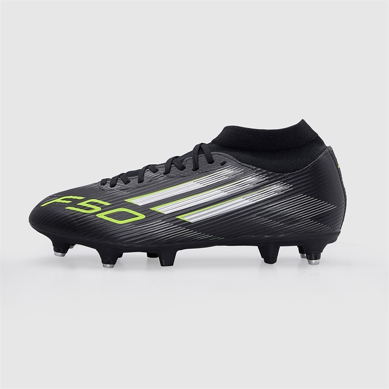 Mens F50 League Mid Electric Stealth Pack SG Soft Ground Football Boots Core Black/Iron Metallic/Lucid Lemon - Image 2