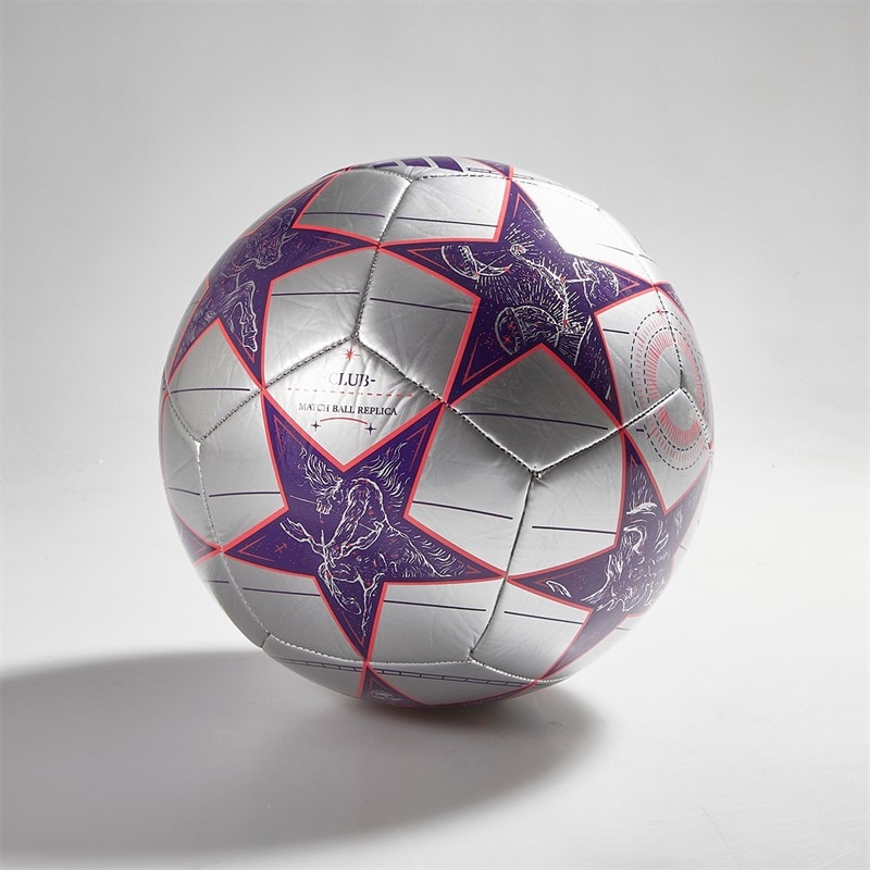 UEFA Champions League Club Training Football Silver Metallic/Deep Purple/Turbo (Turbo Red) - Image 2