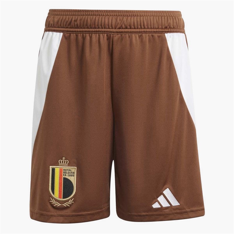 adidas Junior Boys RBFA Belgium 2024 Away Shorts Preloved Brown