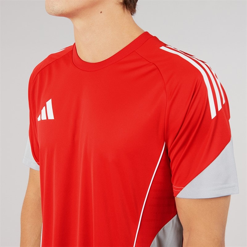 Mens Tiro 24 Competition T-Shirt Pure Ruby/Team Green - Image 4