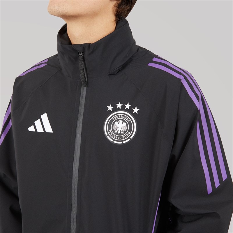 Mens DFB Germany 2024 Waterproof Rain Jacket Black - Image 3