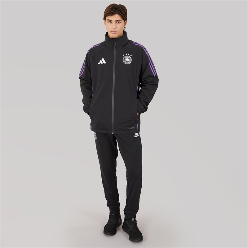 Mens DFB Germany 2024 Waterproof Rain Jacket Black - Image 4