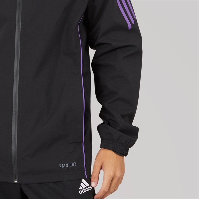 Mens DFB Germany 2024 Waterproof Rain Jacket Black - Image 5