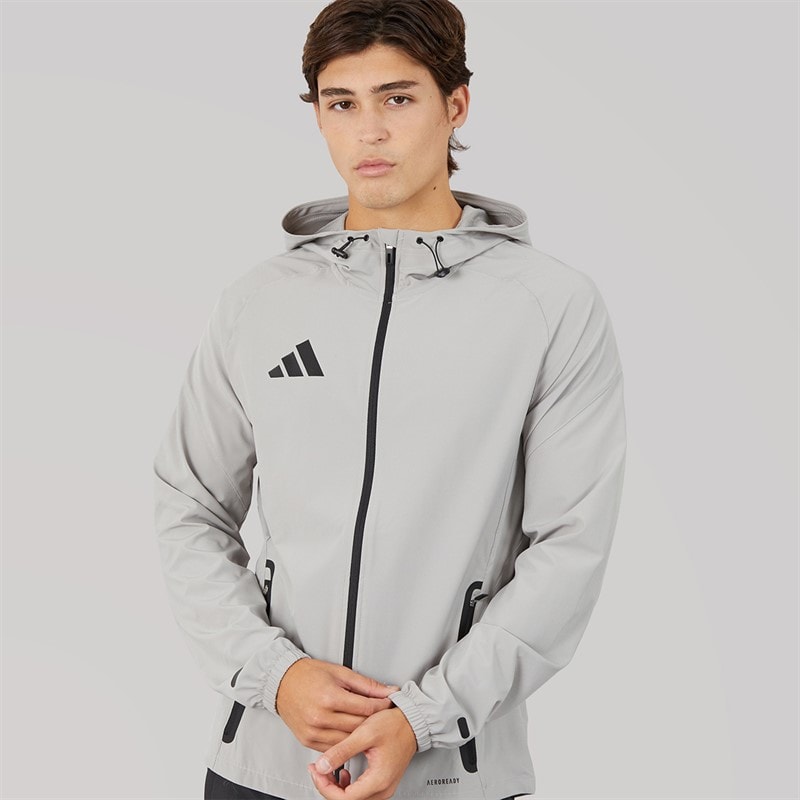 adidas Mens Tiro 25 Competition Vis Tech Travel Jacket Team Mid Grey