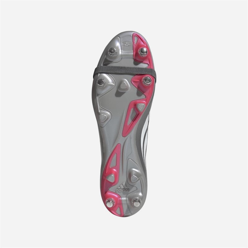 Mens Predator League Finishers Steel Pack Fold Over Tongue SG Soft Ground Football Boots Iron Metallic/Zero Metalic/Lucid Red - Image 2