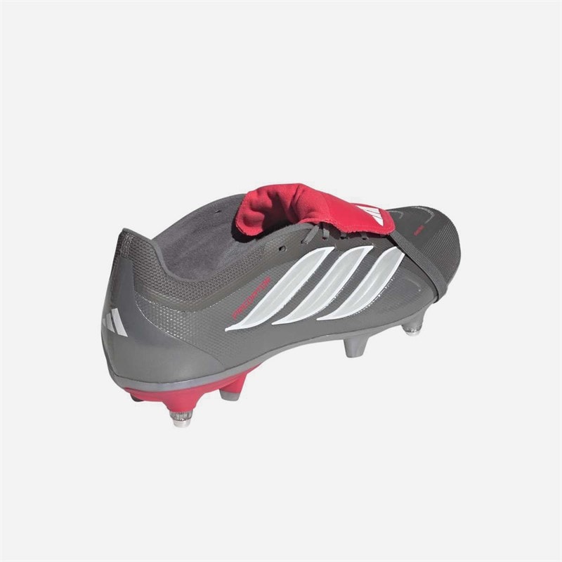 Mens Predator League Finishers Steel Pack Fold Over Tongue SG Soft Ground Football Boots Iron Metallic/Zero Metalic/Lucid Red - Image 3