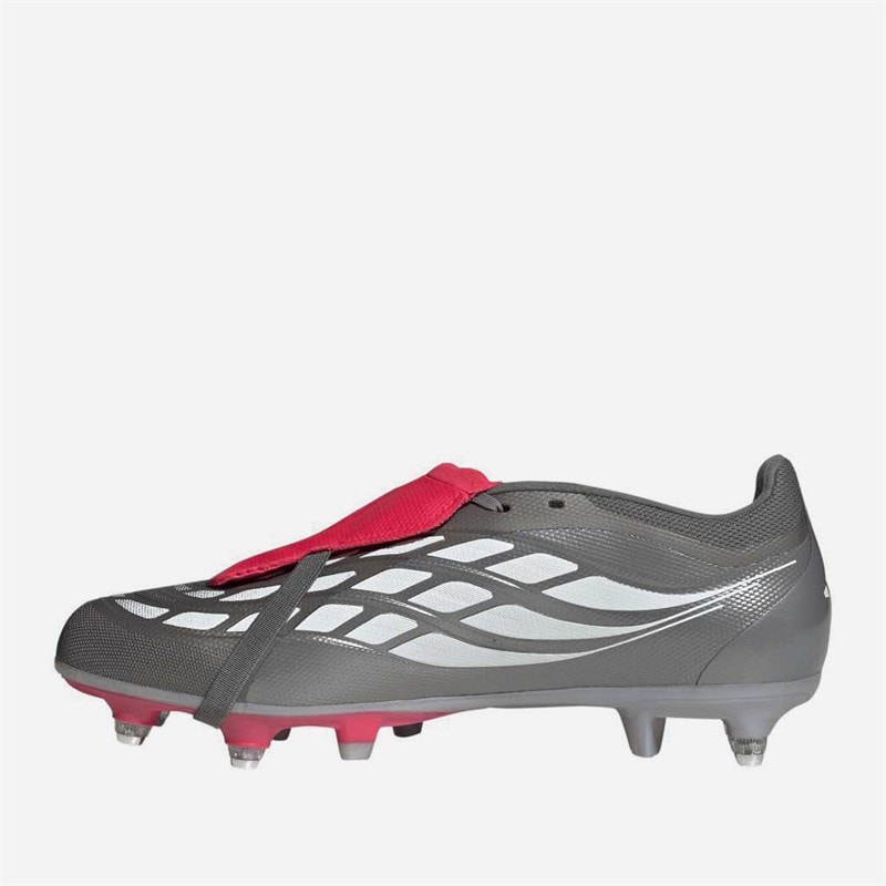 Mens Predator League Finishers Steel Pack Fold Over Tongue SG Soft Ground Football Boots Iron Metallic/Zero Metalic/Lucid Red - Image 5