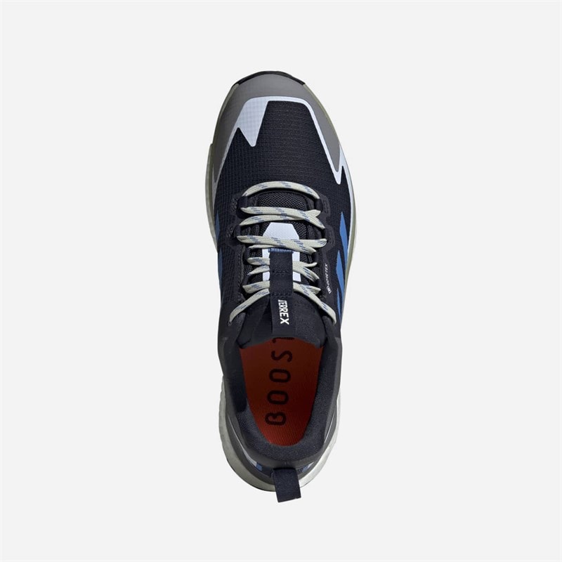 Mens Terrex Free Hiker Low Gore-Tex Waterproof Hiking Shoes Legend Ink/Ray Blue/Crystal Sky - Image 4