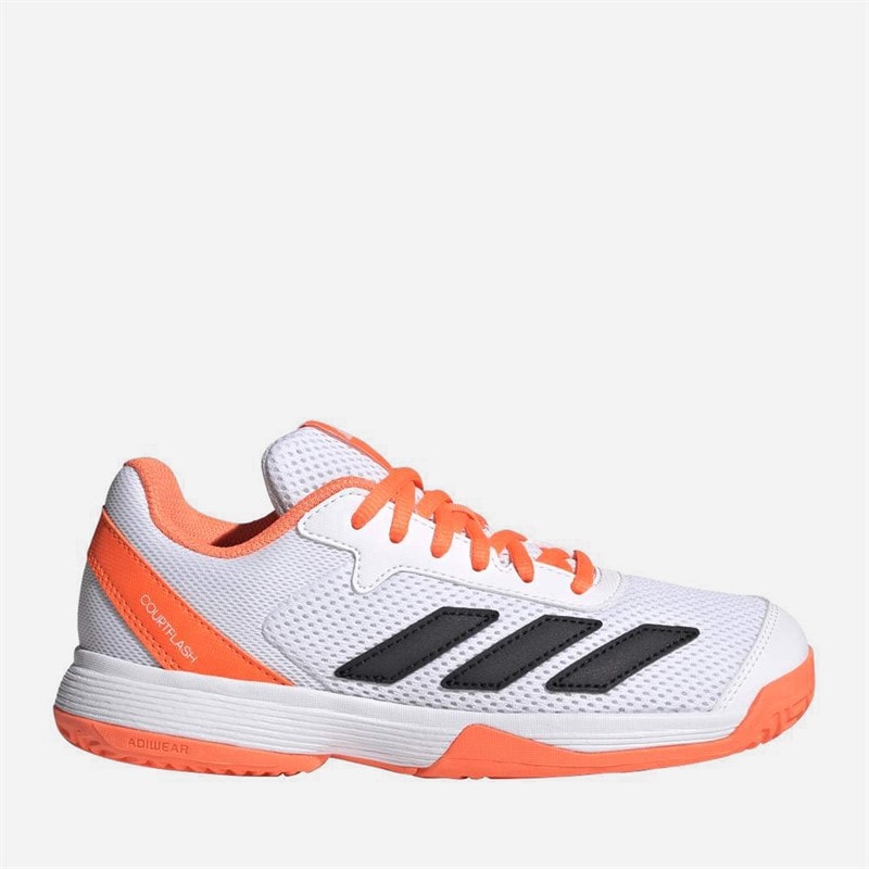 adidas Kids Courtflash Tennis Shoes Lucid Orange/Cyber Metallic/Cloud White