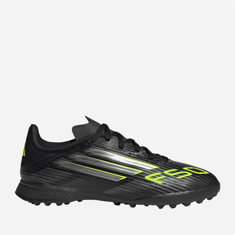 adidas Kids F5 League Electric Stealth Pack TF Astro Football Boots Core Black/Iron Metallic/Lucid Lemon