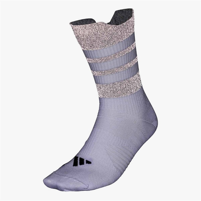 RunX Reflective Running Crew Socks White/Reflective Silver/Black - Image 5