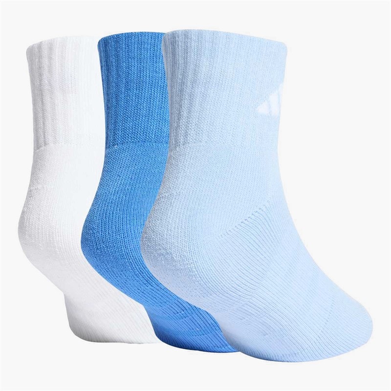 Boys Sportswear Cushioned Three Pack Ankle Socks Glow Blue/White/Ray Blue - Image 2