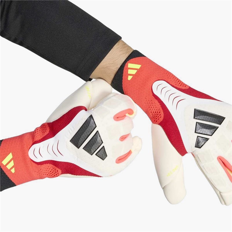 Predator Pro Hybrid Goalkeeper Gloves White/Lucid Red/Black - Image 2
