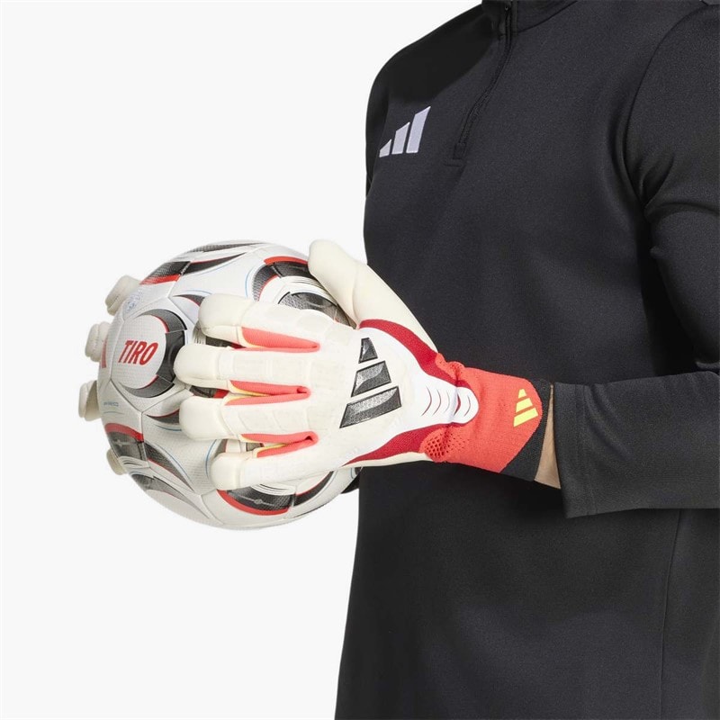 Predator Pro Hybrid Goalkeeper Gloves White/Lucid Red/Black - Image 3