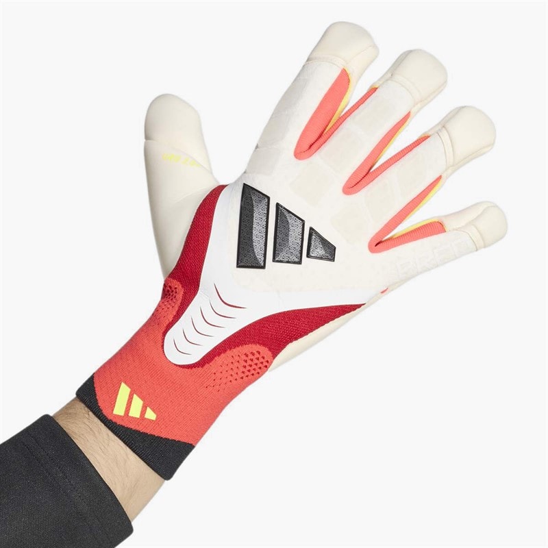 Predator Pro Hybrid Goalkeeper Gloves White/Lucid Red/Black - Image 4