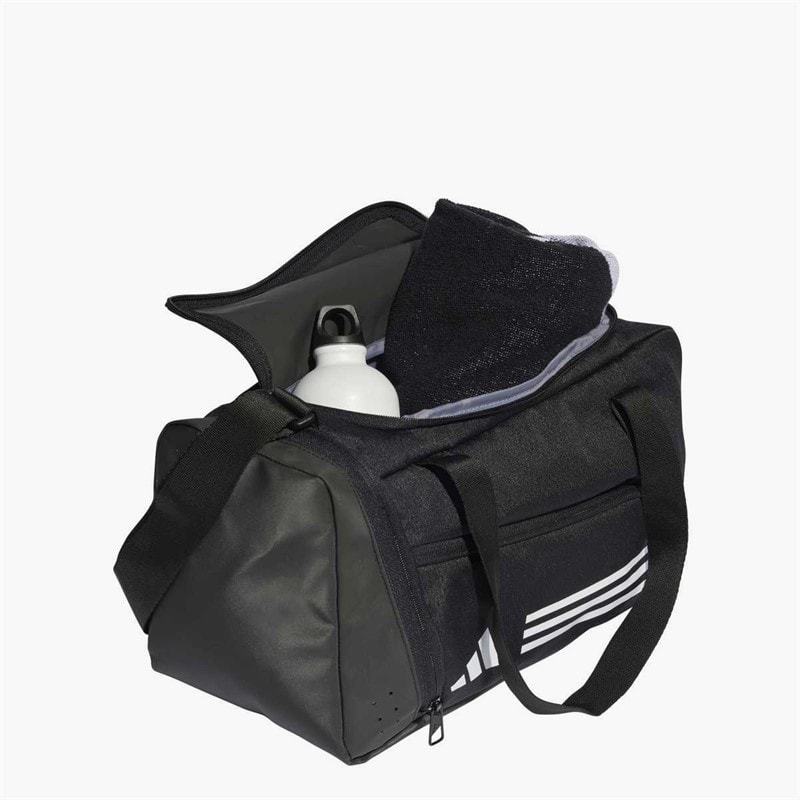 Essentials 3 Stripes XSmall Duffel Bag Black/White - Image 3