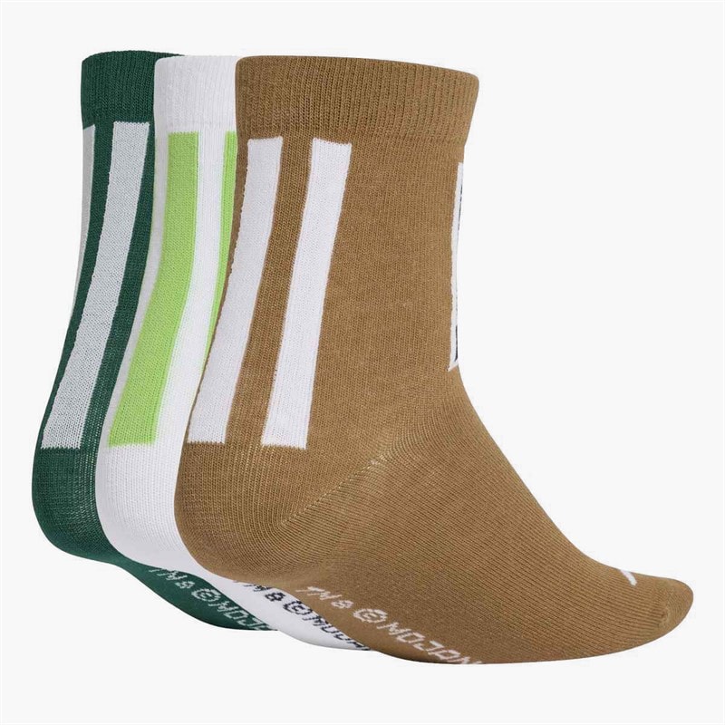 Kids x Minecraft Three Pack Crew Socks Carbon/Brown Desert/Collegiate Green - Image 2