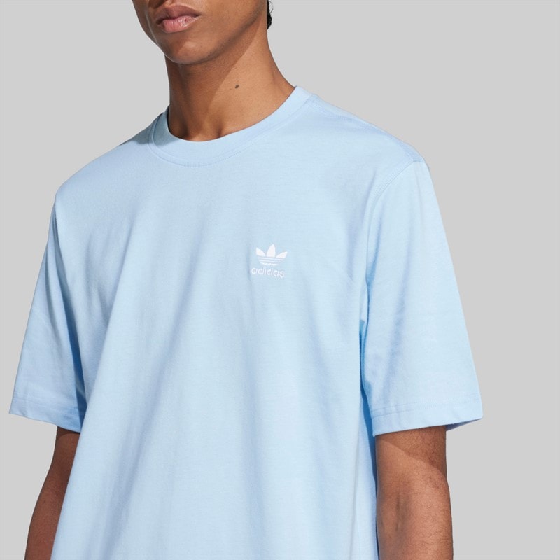 Mens Trefoil Essentials T-Shirt Clear Sky - Image 4