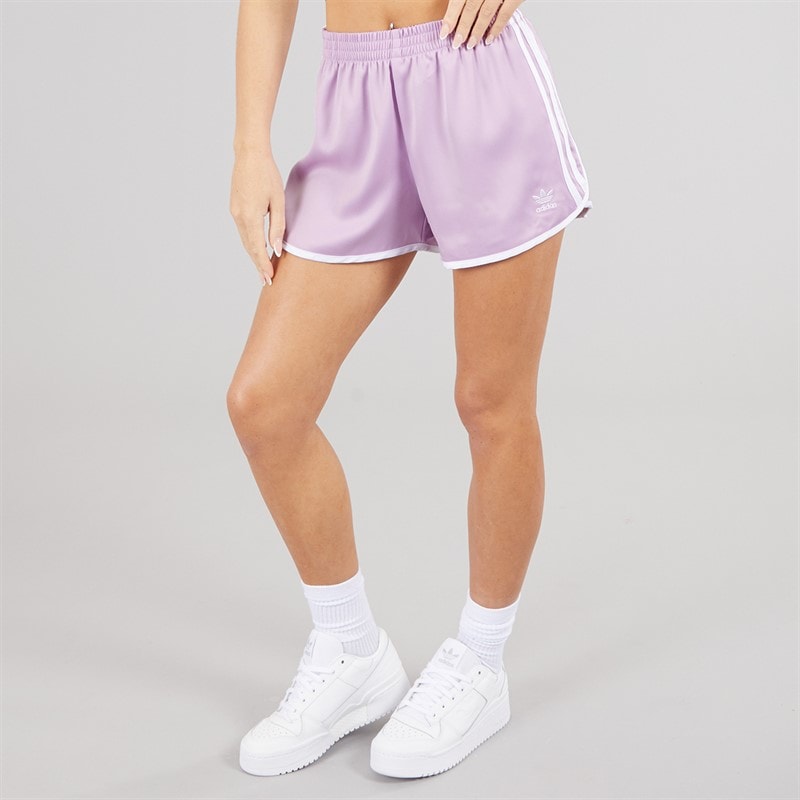Womens Adicolour 3-Stripes Sprinter Shorts Light Orchid - Image 3