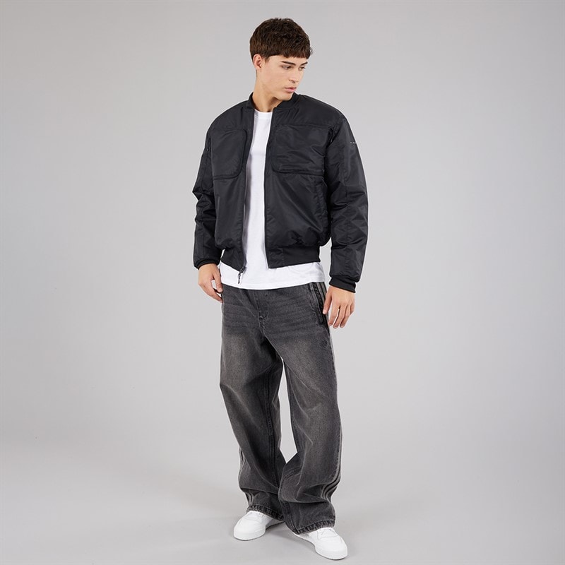 Mens Reclaim Reversible Bomber Jacket Black - Image 4