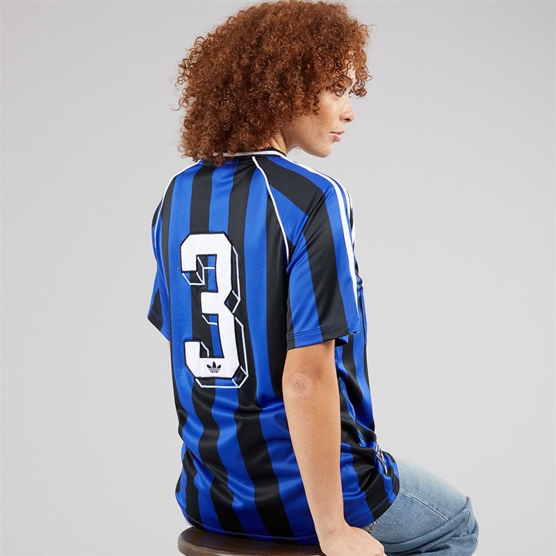 Womens Beads Striped Jersey Semi Lucid Blue/Black - Image 2