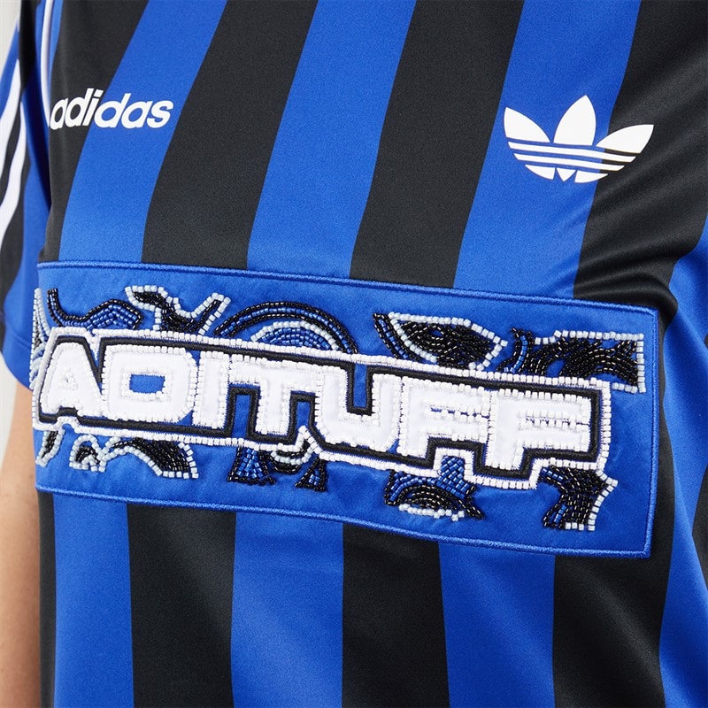 Womens Beads Striped Jersey Semi Lucid Blue/Black - Image 3