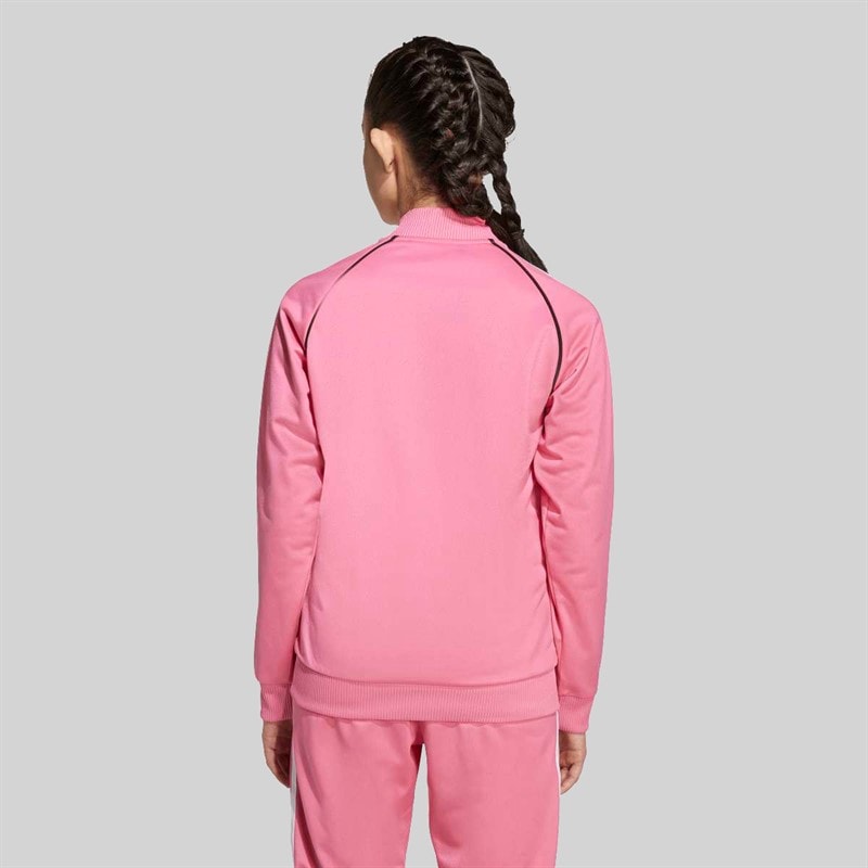 Junior Girls Adicolor Superstar Track Top Pink Fushion - Image 2