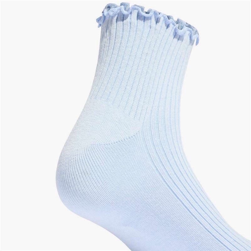 Womens Ruffle Two Pack Quarter Socks Crystal Sky/Off White - Image 4