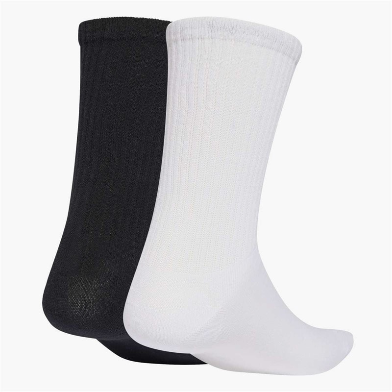 Football Embroidered Two Pack Crew Socks White/Black - Image 2