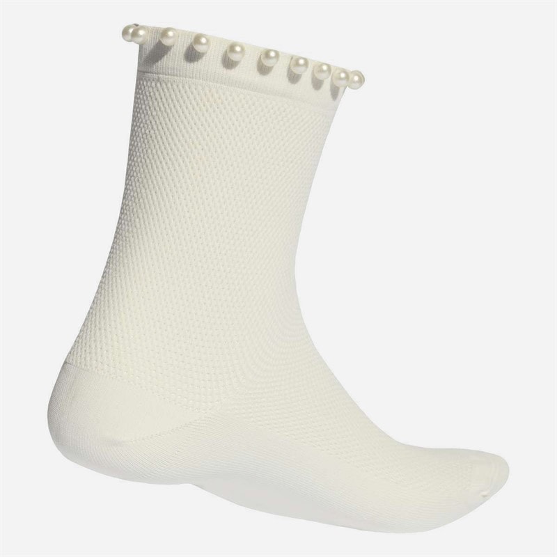 Womens Pearls Crew Socks Off White - Image 2