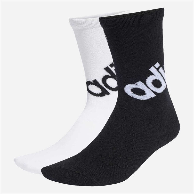adidas Originals Linear Logo Two Pack Crew Socks Black/White
