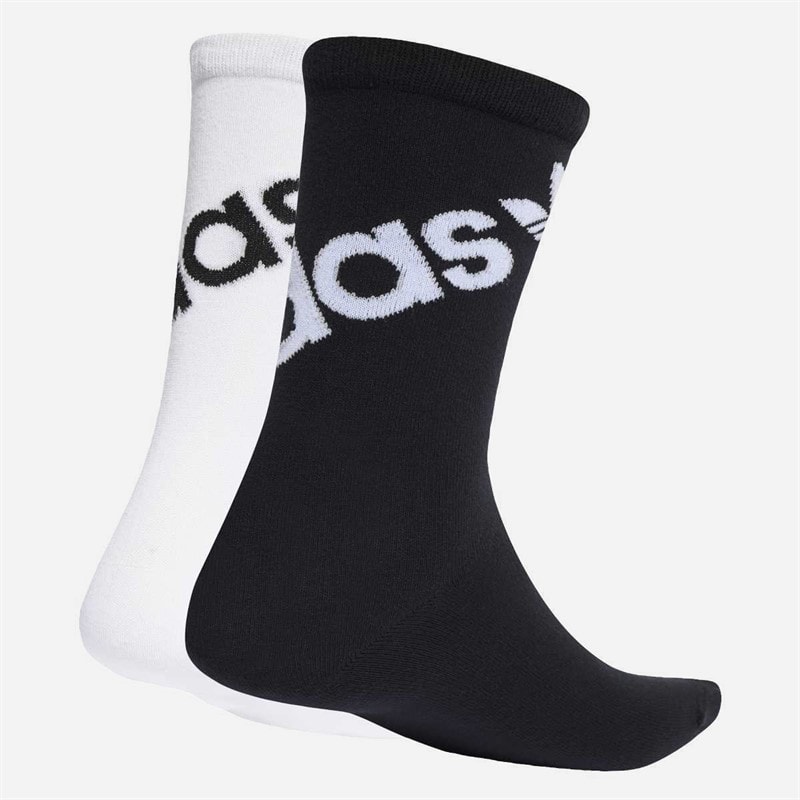 Linear Logo Two Pack Crew Socks Black/White - Image 2