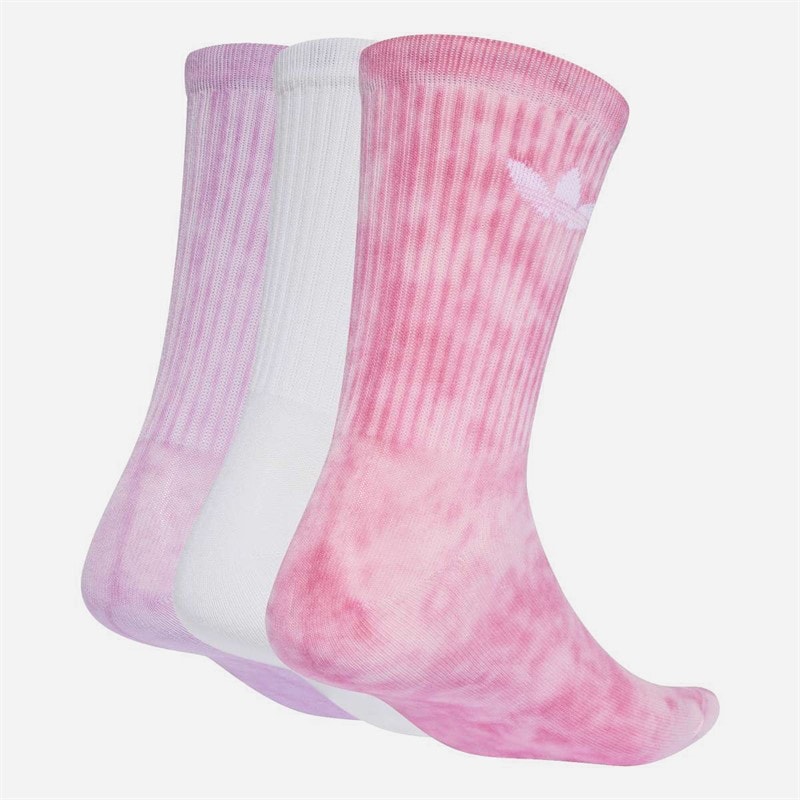 Tie Dye Three Pack Crew Socks Bliss Pink/Bliss Lilac/White - Image 2