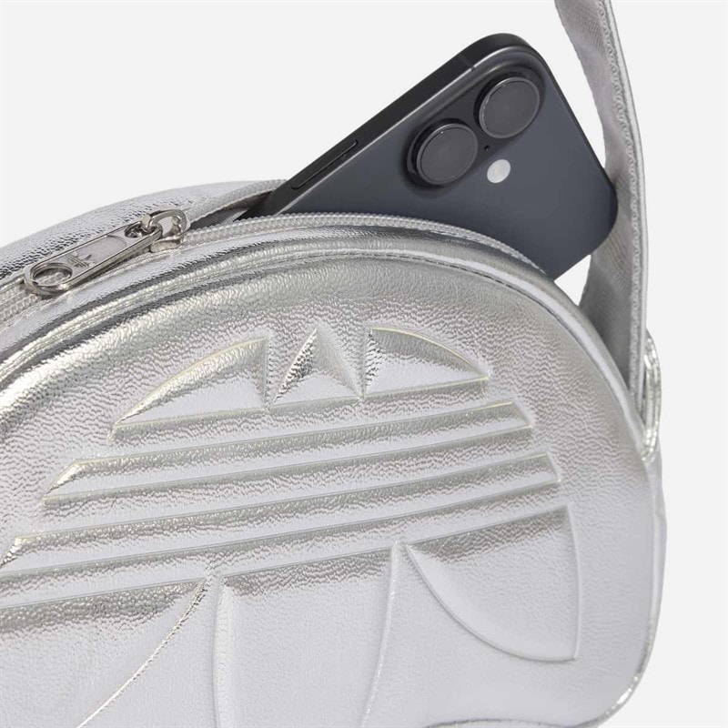 Womens Trefoil Shoulder Bag Silver Metallic - Image 4