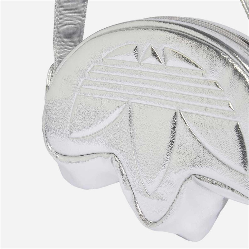 Womens Trefoil Shoulder Bag Silver Metallic - Image 5