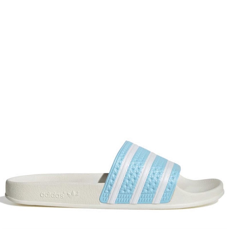 adidas Originals Mens Adilette Slides Bliss Blue/Footwear White/Off White