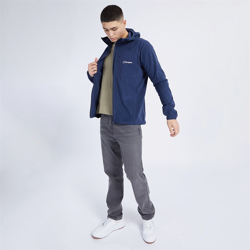 Mens Tathwell Hooded Fleece Jacket Dusk - Image 4