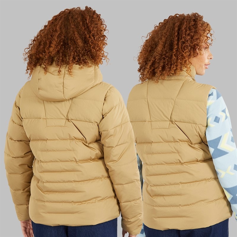 Womens Embo 4-In-1 Insulated Padded Hooded Down Jacket Natural/Natural - Image 2
