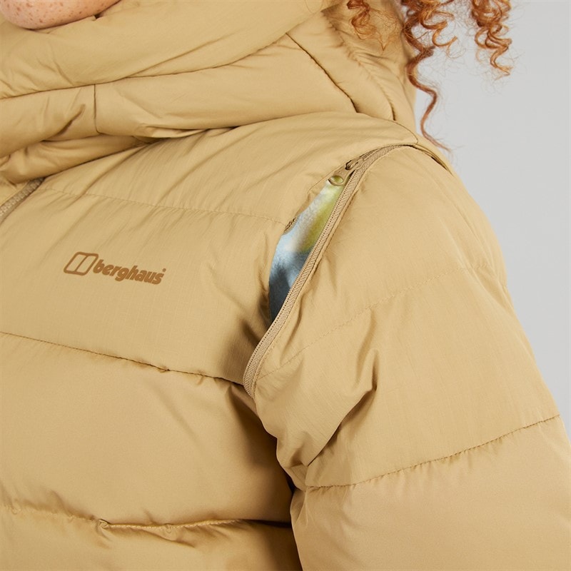 Womens Embo 4-In-1 Insulated Padded Hooded Down Jacket Natural/Natural - Image 3