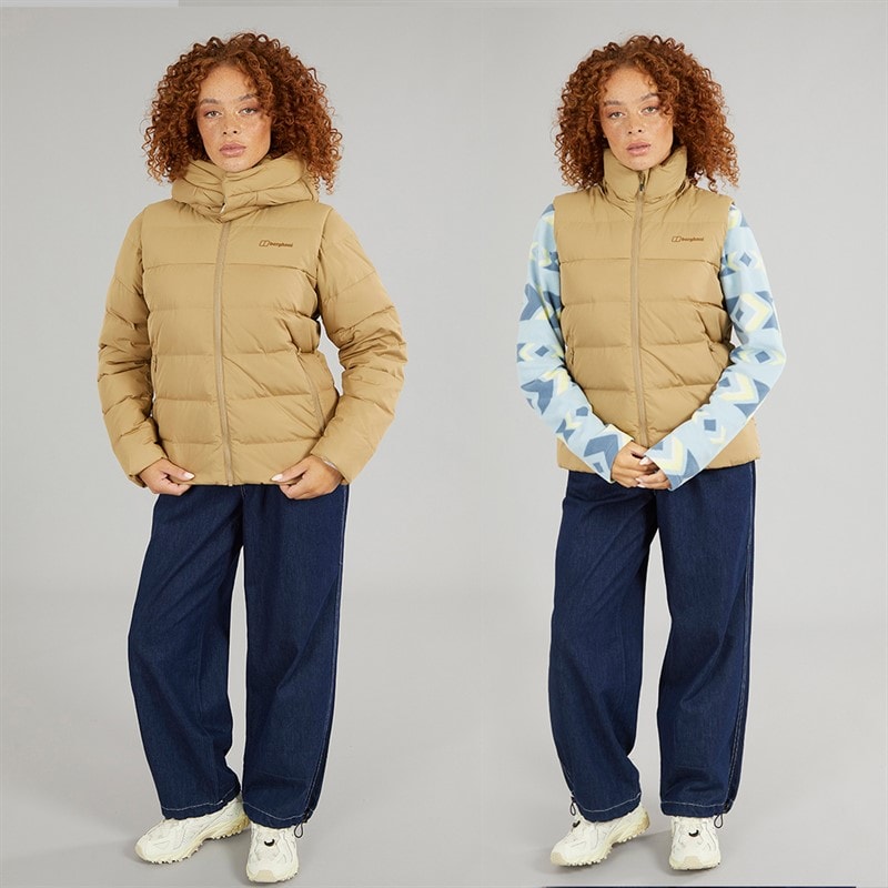 Womens Embo 4-In-1 Insulated Padded Hooded Down Jacket Natural/Natural - Image 4