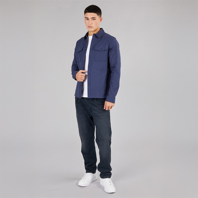Mens Snarford Overshirt Dark Blue/Dark Blue - Image 4