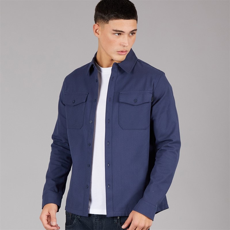 Mens Snarford Overshirt Dark Blue/Dark Blue - Image 5
