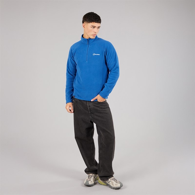 Mens Bigby Half Zip Fleece Jacket Blue - Image 4