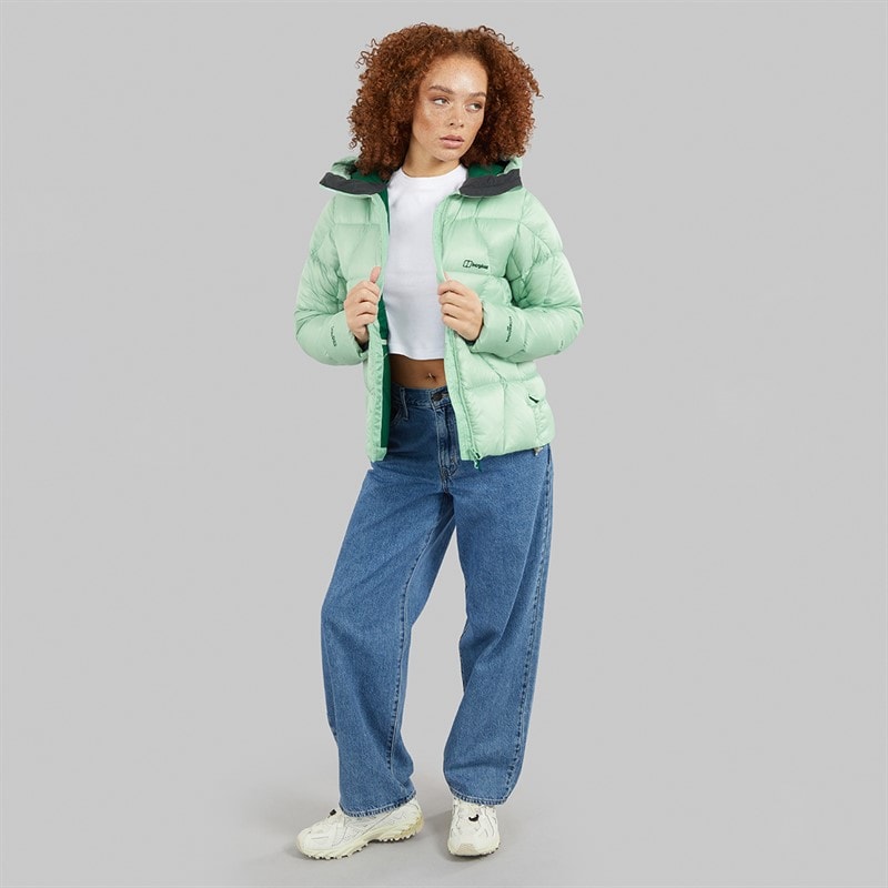 Womens Explorer Hydrodown Insulated Jacket Light Green - Image 4