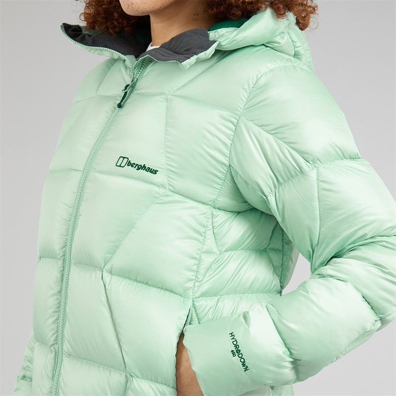 Womens Explorer Hydrodown Insulated Jacket Light Green - Image 5